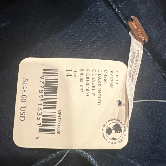 Free People Amber Long Sleeve Denim Shirt Dress Size 14 New - Picture 9 of 9